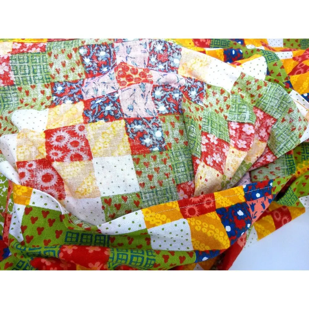 Vintage 1970s Gloria Vanderbilt Bloomcraft Patchwork Cotton Fabric 4 Yards Craft